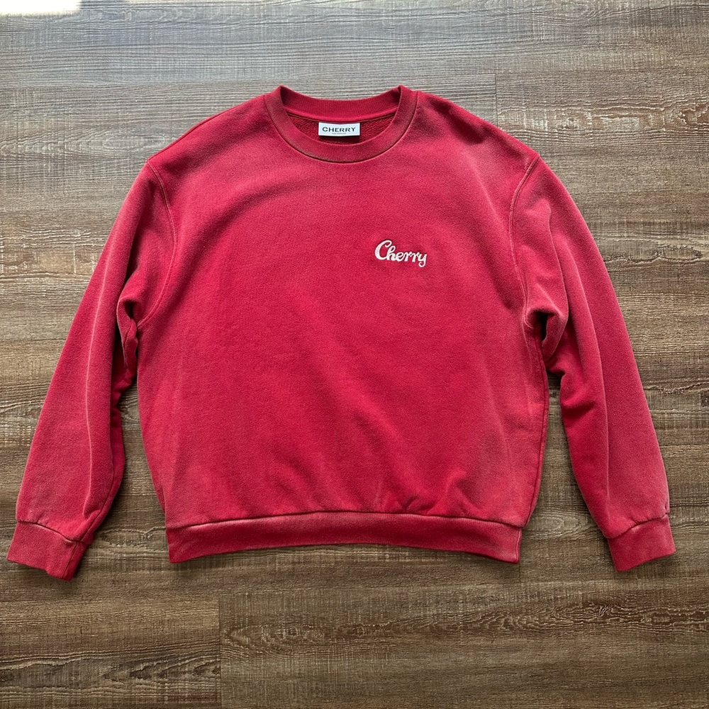 Cherry LA - Red logo embroidered sweatshirt.